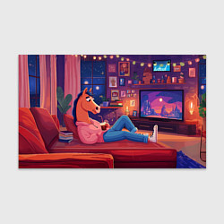 Бумага для упаковки Конь в Новогодние праздники у телевизора, цвет: 3D-принт