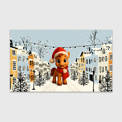 Бумага для упаковки Милая новогодняя лошадка с шарфом, цвет: 3D-принт