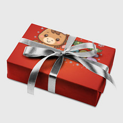 Бумага для упаковки Новогодняя лошадка 2026 на красном фоне, цвет: 3D-принт — фото 2