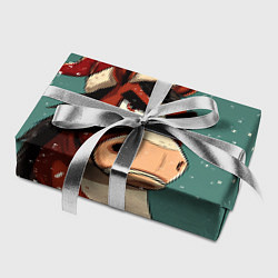 Бумага для упаковки Новогодняя лошадь на фоне снегопада, цвет: 3D-принт — фото 2