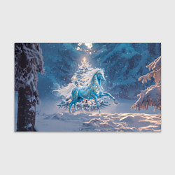 Бумага для упаковки Лошадка в заснеженном лесу 2026, цвет: 3D-принт