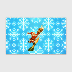 Бумага для упаковки Санта летит на пробке шампанского, цвет: 3D-принт