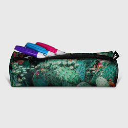 Пенал для ручек Кактусы с цветами реализм, цвет: 3D-принт — фото 2