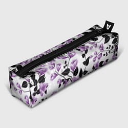 Пенал для ручек Распустившиеся фиолетовые цветы, цвет: 3D-принт