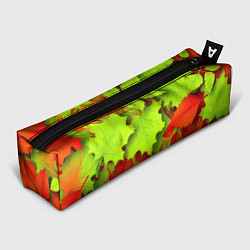 Пенал для ручек Зелёные осенние листья, цвет: 3D-принт