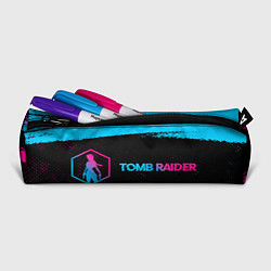 Пенал для ручек Tomb Raider - neon gradient: надпись и символ, цвет: 3D-принт — фото 2