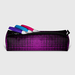 Пенал для ручек Абстрактный мозаичный черно - пурпурный узор, цвет: 3D-принт — фото 2