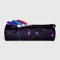 Пенал для ручек Фиолетовые неоновые трещины, цвет: 3D-принт — фото 2