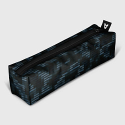 Пенал для ручек Чёрные и синие блоки во тьме, цвет: 3D-принт