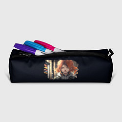 Пенал для ручек Девушка с рыжими волосами - аниме арт, цвет: 3D-принт — фото 2