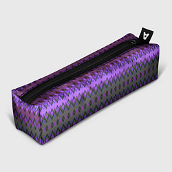 Пенал для ручек Серо-фиолетовый этнический геометрический узор, цвет: 3D-принт
