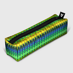 Пенал для ручек Разноцветный желто-синий геометрический орнамент, цвет: 3D-принт