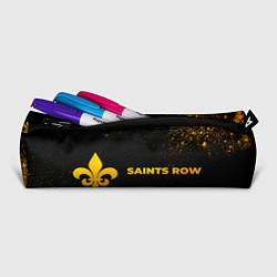 Пенал для ручек Saints Row - gold gradient: надпись и символ, цвет: 3D-принт — фото 2