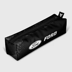 Пенал для ручек Ford speed на темном фоне со следами шин: надпись, цвет: 3D-принт