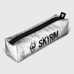 Пенал для ручек Skyrim glitch на светлом фоне: надпись и символ, цвет: 3D-принт