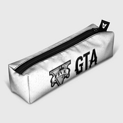 Пенал для ручек GTA glitch на светлом фоне: надпись и символ, цвет: 3D-принт