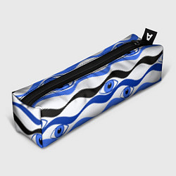 Пенал для ручек Глазки плывущие в голубых волнах, цвет: 3D-принт