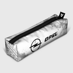 Пенал для ручек Opel speed на светлом фоне со следами шин: надпись, цвет: 3D-принт