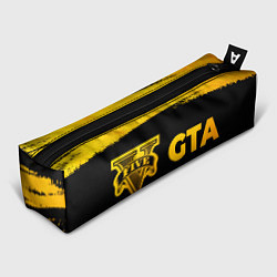Пенал для ручек GTA - gold gradient: надпись и символ, цвет: 3D-принт