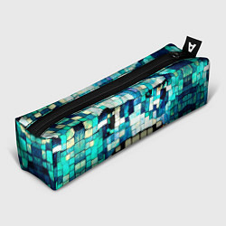 Пенал для ручек Смайлик из бирюзовой мазайке, цвет: 3D-принт