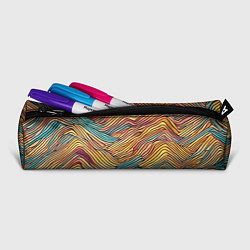 Пенал для ручек Разноцветные волнистые линии, цвет: 3D-принт — фото 2