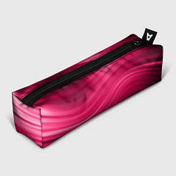 Пенал для ручек Абстрактный волнистый узор в красно-розовых тонах, цвет: 3D-принт