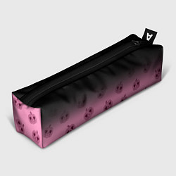 Пенал для ручек Черно-розовый градиент и хэллоуинские тыквы паттер, цвет: 3D-принт
