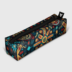 Пенал для ручек Симметричный орнамент в славянском стиле, цвет: 3D-принт