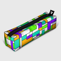Пенал Геометрический зелёно-фиолетовый
