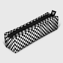 Пенал для ручек Шахматное поле чёрно-белый, цвет: 3D-принт