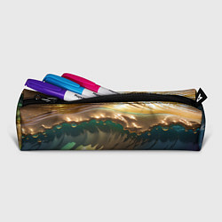 Пенал для ручек Перламутровые блестящие волны радужных цветов, цвет: 3D-принт — фото 2