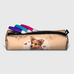 Пенал для ручек Влюбленная собачка с сердечками, цвет: 3D-принт — фото 2