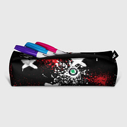 Пенал для ручек Шкода на фоне граффити и брызг красок, цвет: 3D-принт — фото 2
