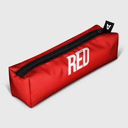 Пенал для ручек Клубнично-красный со словом red, цвет: 3D-принт