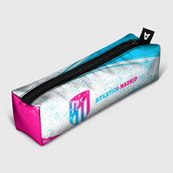 Пенал для ручек Atletico Madrid neon gradient style по-горизонтали, цвет: 3D-принт