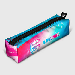 Пенал для ручек Arsenal neon gradient style по-горизонтали, цвет: 3D-принт