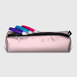 Пенал для ручек Белый в розовые ломаные полосы, цвет: 3D-принт — фото 2