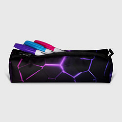 Пенал для ручек Темные фиолетовые неоновые плиты в разломе, цвет: 3D-принт — фото 2