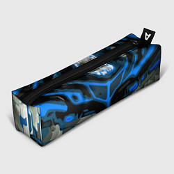 Пенал Blue stripes on a black and white background