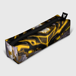 Пенал Yellow stripes on a black and white background