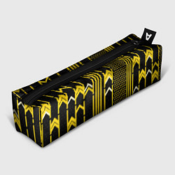 Пенал для ручек Жёлтые обои на чёрном фоне, цвет: 3D-принт