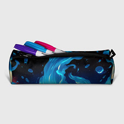 Пенал для ручек Бело-синее пламя из абстрактных красок, цвет: 3D-принт — фото 2