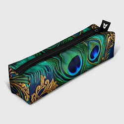 Пенал Зеленые перья павлина