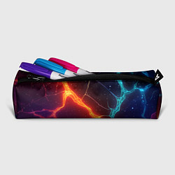 Пенал для ручек Сине-оранжевые молнии текстура, цвет: 3D-принт — фото 2
