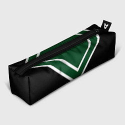 Пенал для ручек Зелёный с чёрным и белые полосы, цвет: 3D-принт