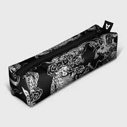 Пенал для ручек Белый дракон на черном, цвет: 3D-принт