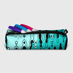 Пенал для ручек Чёрно-голубой абстракция, цвет: 3D-принт — фото 2