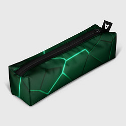 Пенал для ручек Зеленые плиты с неоном, цвет: 3D-принт