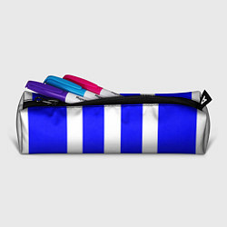Пенал для ручек Color white blue line, цвет: 3D-принт — фото 2