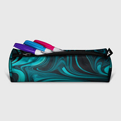 Пенал для ручек Мраморный малахитовый узор из изумрудных разводов, цвет: 3D-принт — фото 2